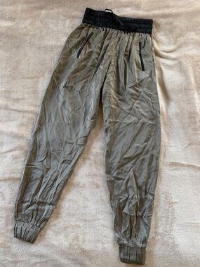 RUTI…Olive Green Women's Jogger Silky with Black Elastic Waist